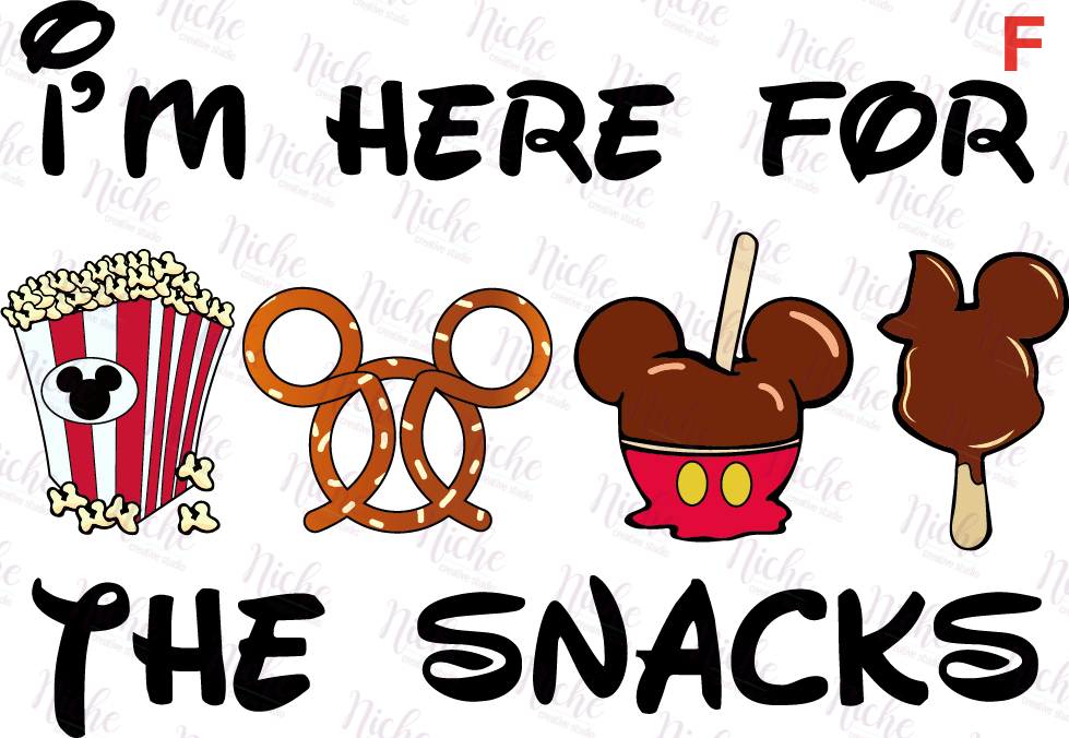 -DIS894 Here for the Snacks Decal