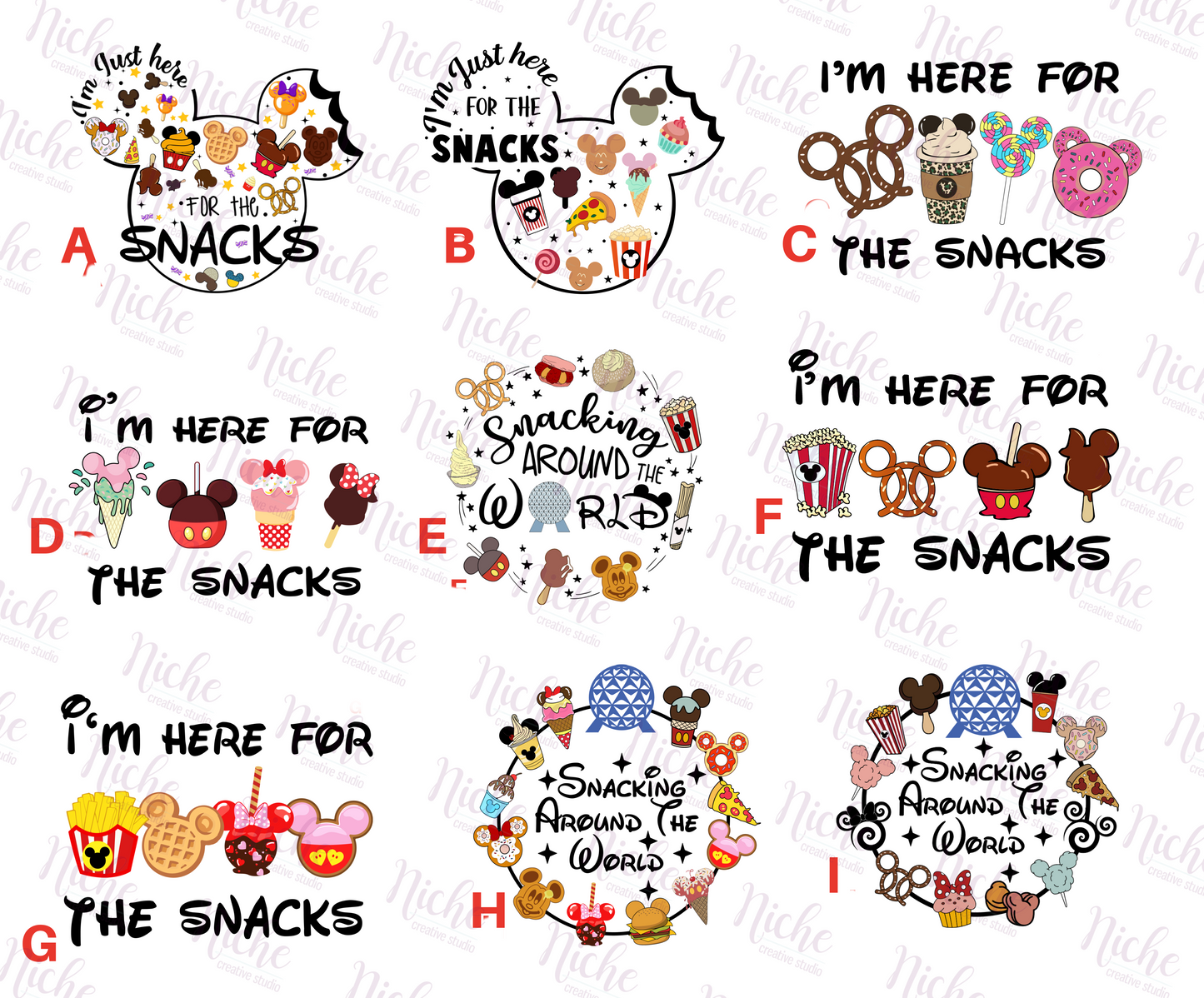 -DIS894 Here for the Snacks Decal