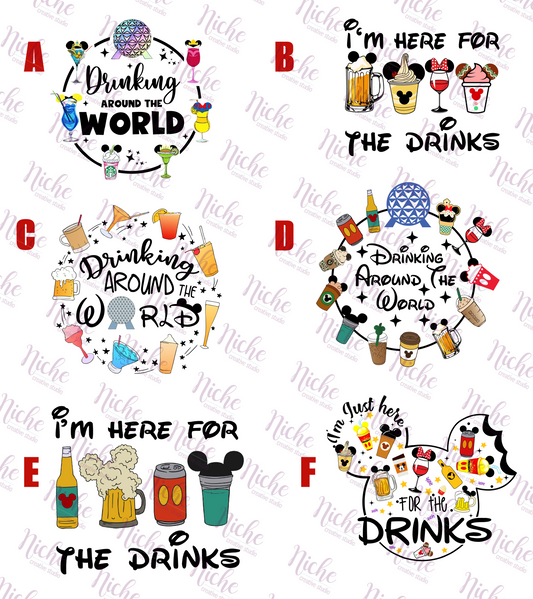 -DIS895 Drinking Around the World Decal