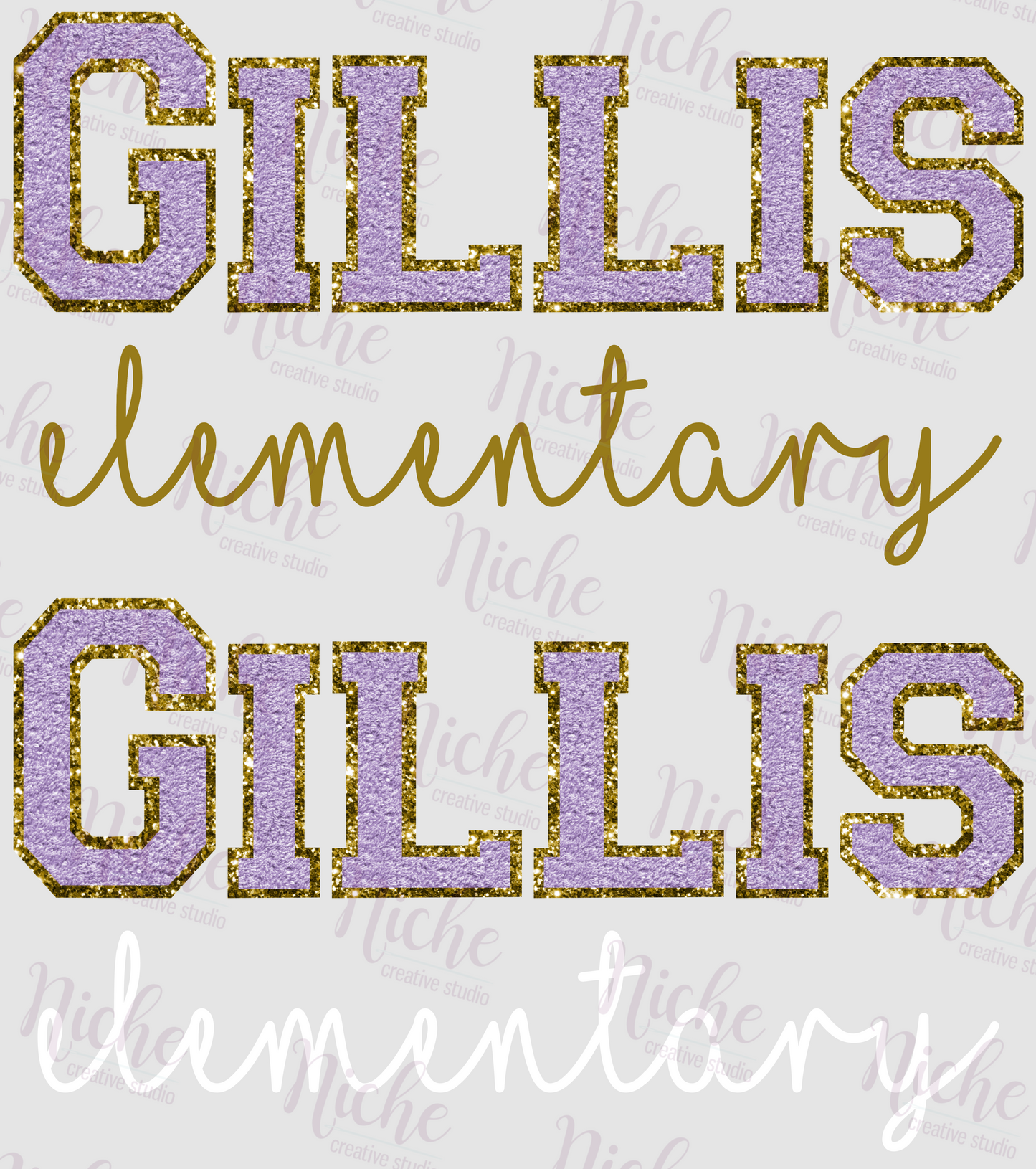 -DOO171 Gillis Elementary Purple Chenille Decal
