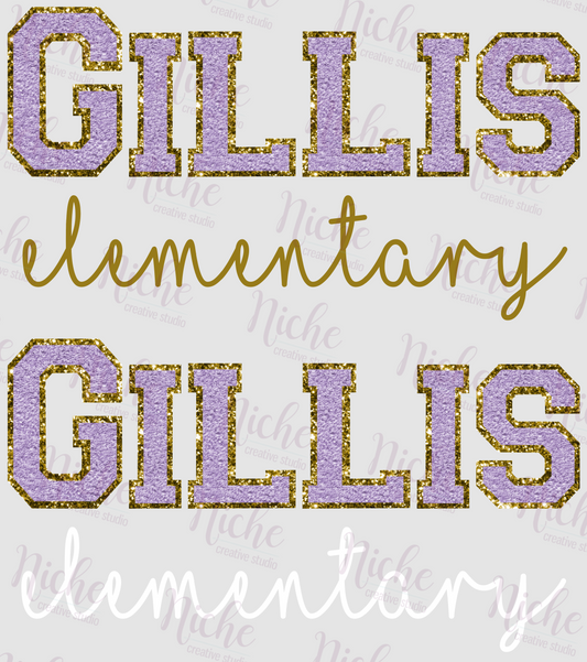 -DOO171 Gillis Elementary Purple Chenille Decal