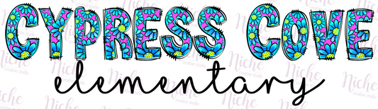 -DOO1822 Neon Blue Cypress Cove Elementary Decal