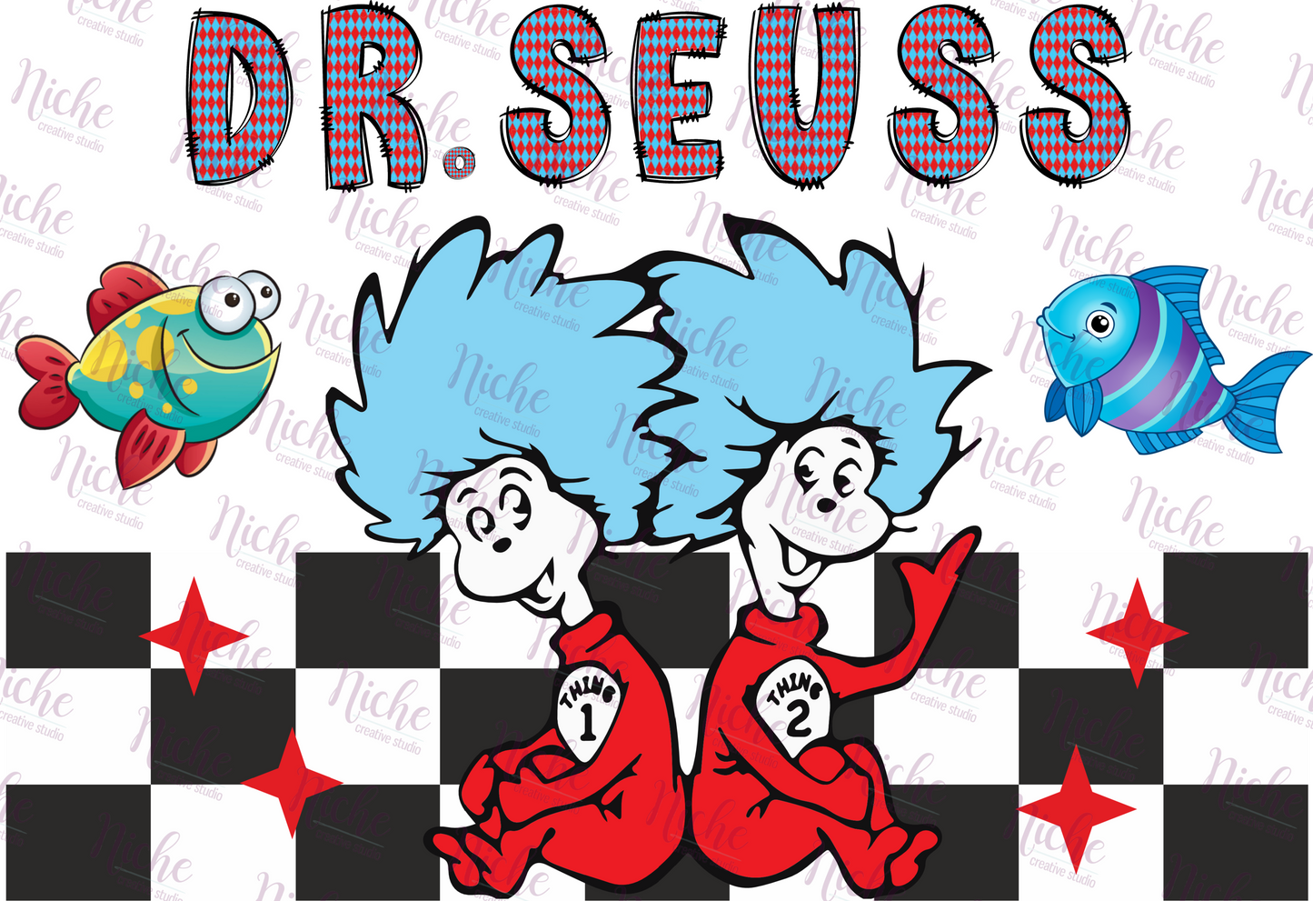 -DRS105 Thing and Fish Decal