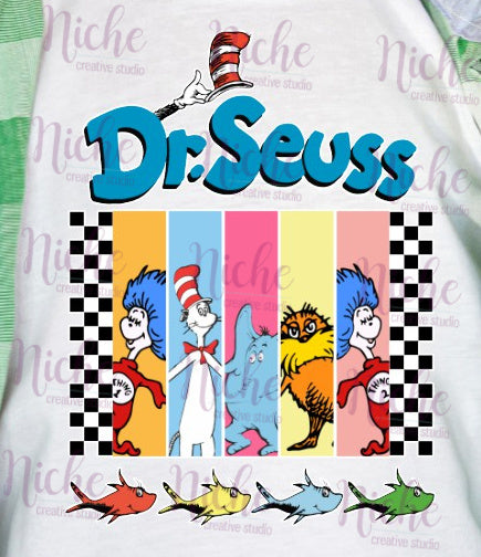 -DRS1348 Dr. Seuss Checkered Stripe Decal