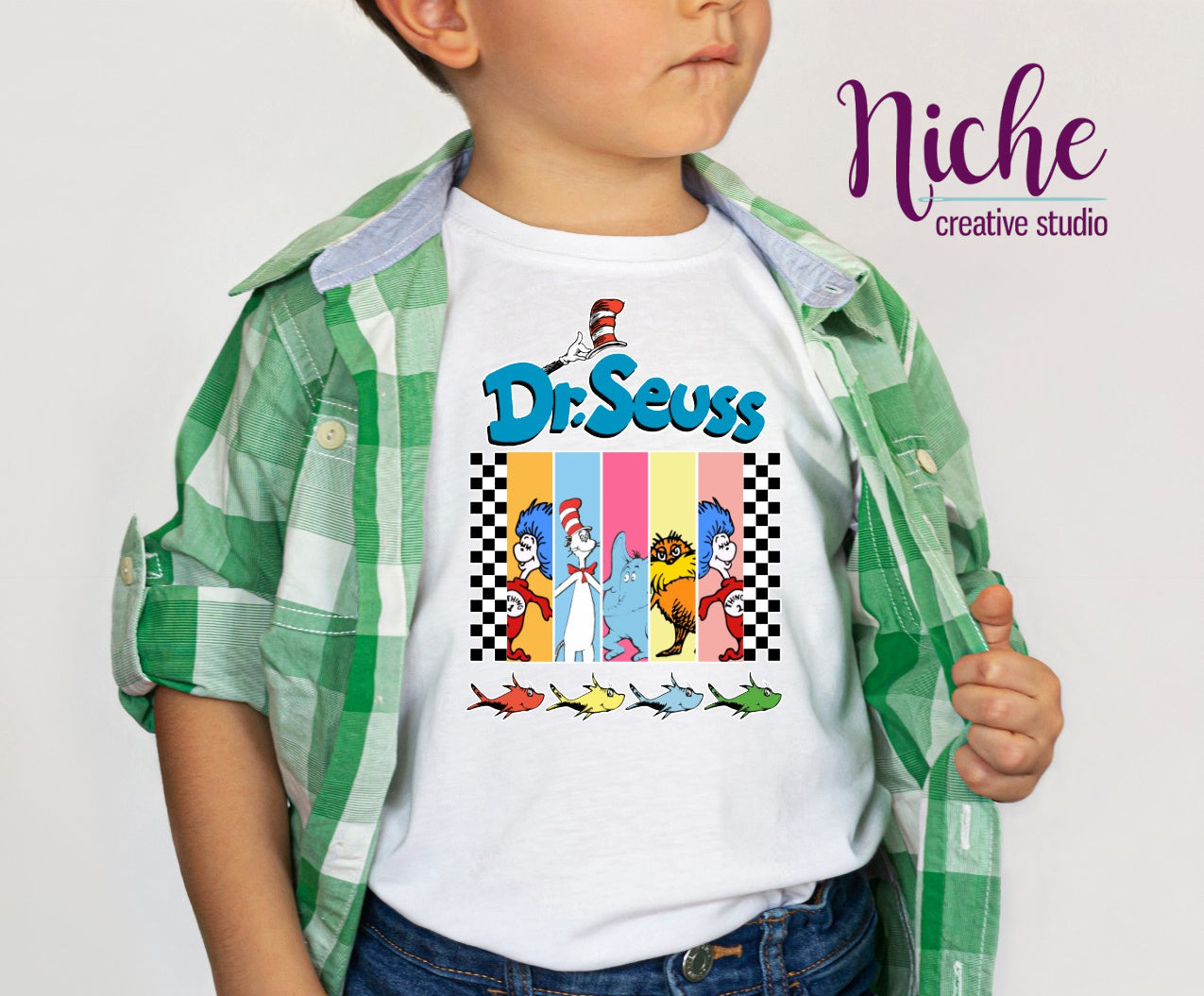 -DRS1348 Dr. Seuss Checkered Stripe Decal