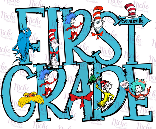 -DRS1351 First Grade Dr Seuss Decal