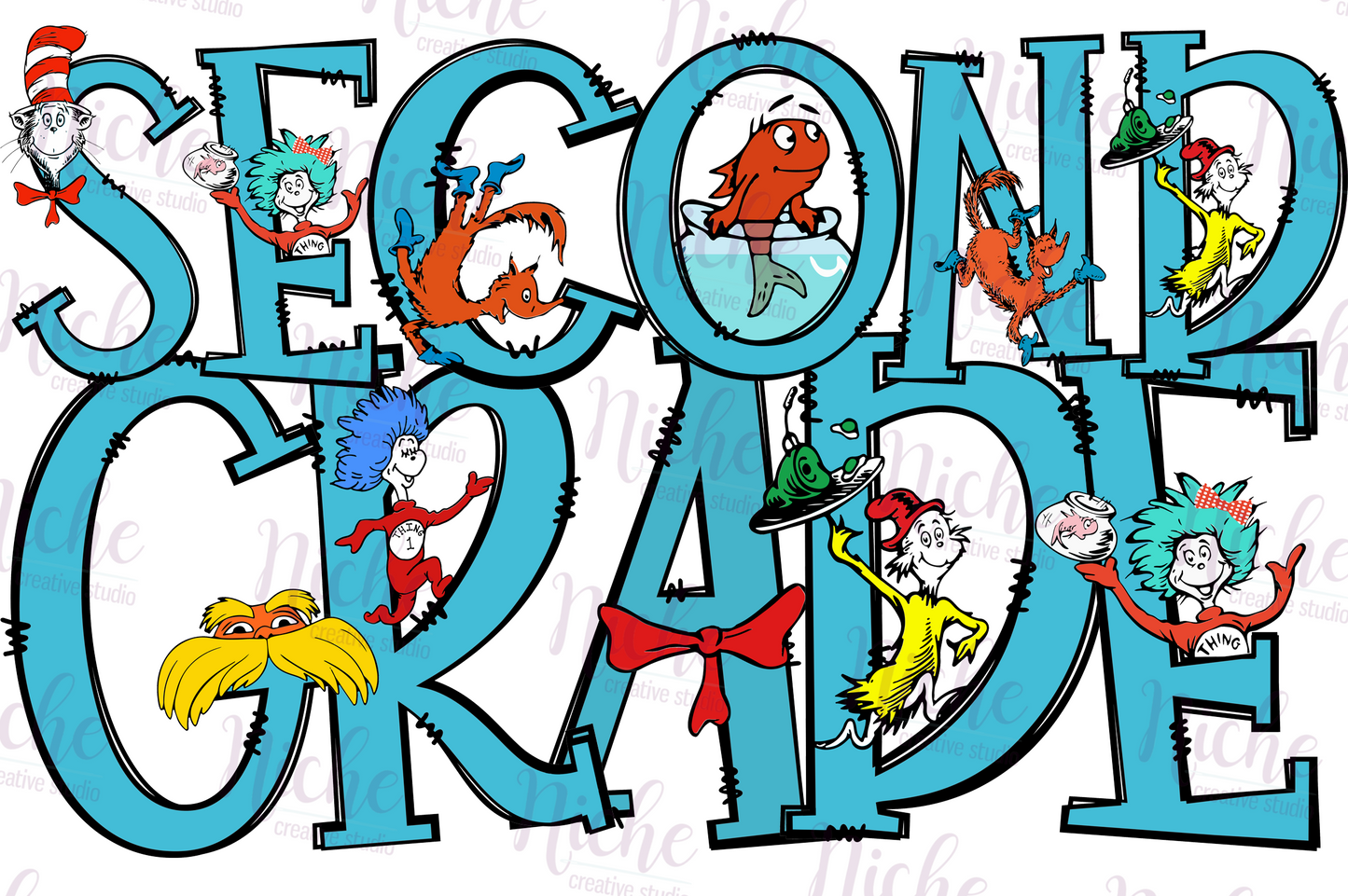 -DRS1352 Second Grade Dr Seuss Decal