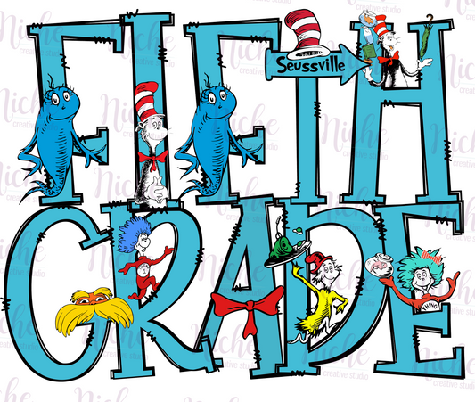 -DRS1355 Fifth Grade Dr Seuss Decal