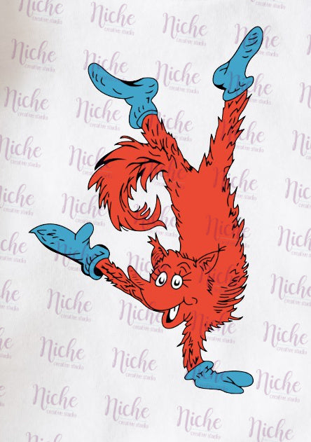 -DRS1383 Fox in Socks Handstand Decal