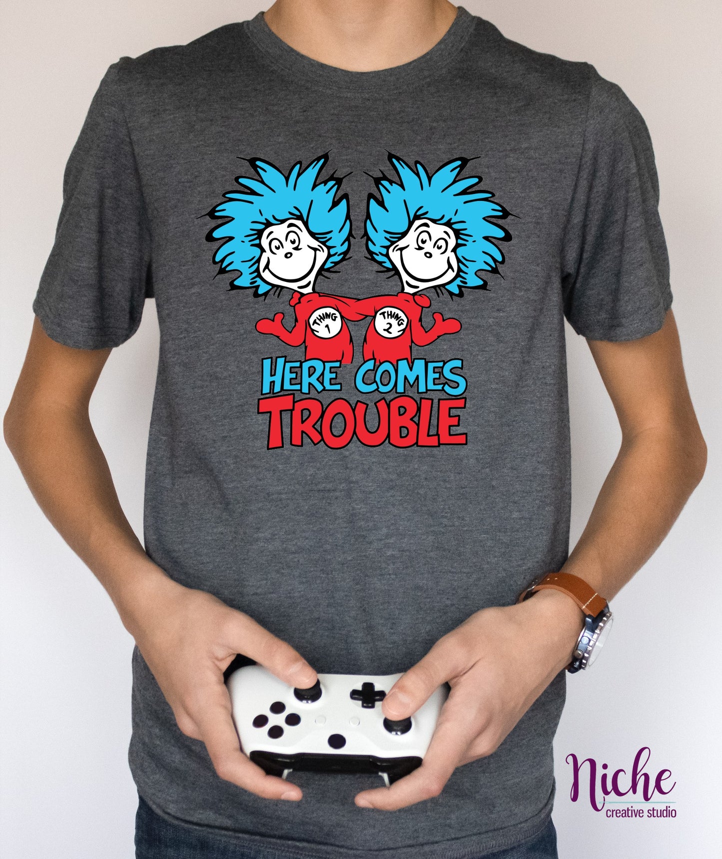 -DRS1385 Here Comes Trouble Decal