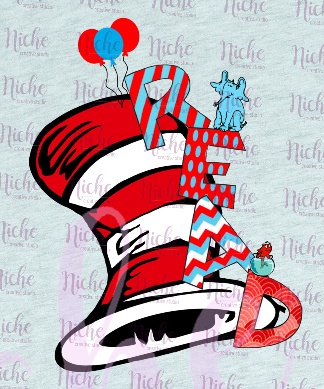 -DRS1391 Read Seuss Hat Decal