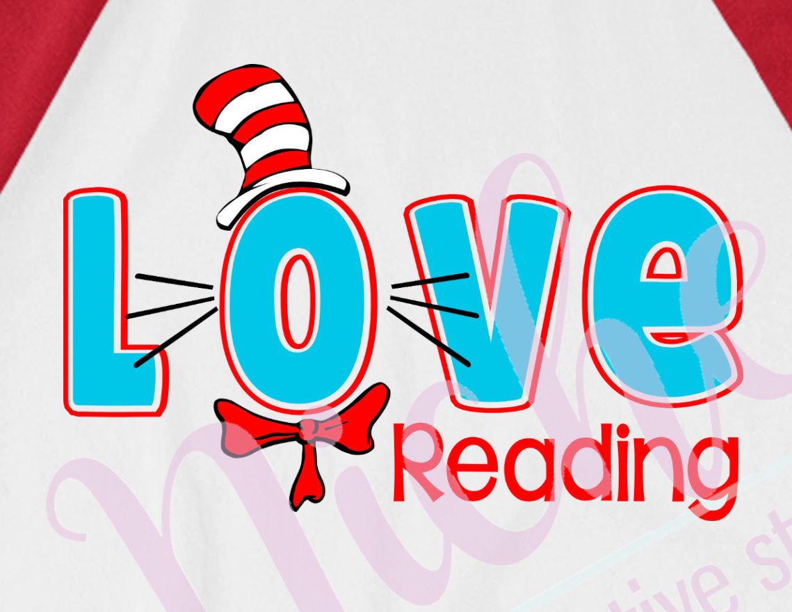 -DRS1399 Love Reading Seuss Decal