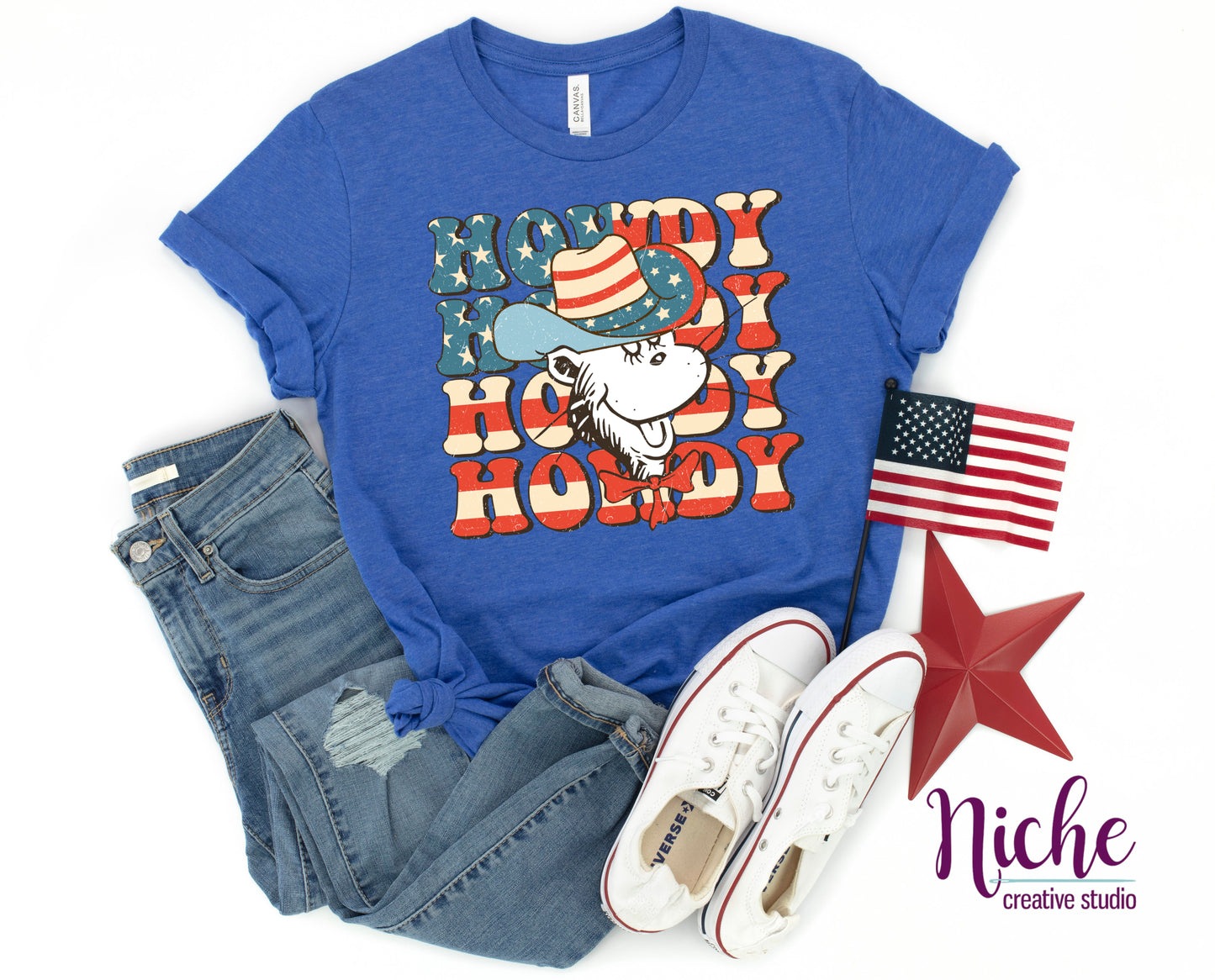 -DRS1646 Howdy Flag Decal