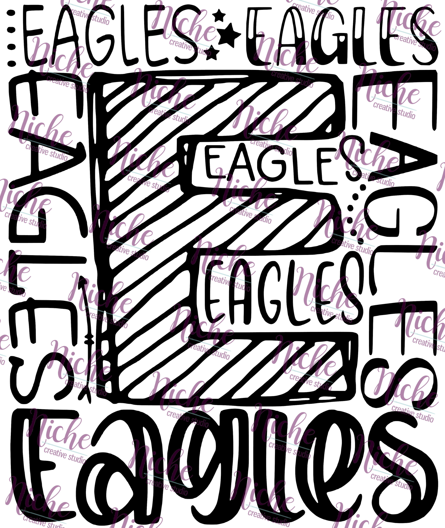 - EAG493 Eagle Typography Decal