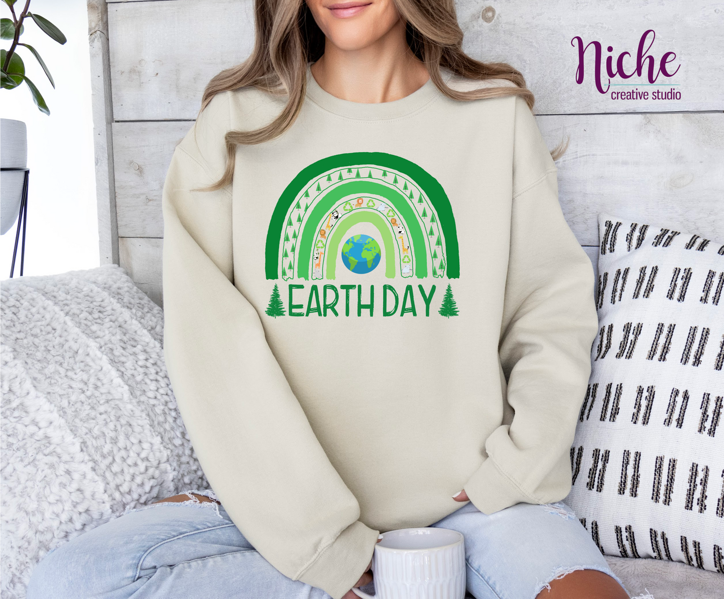 -EAR2897 Earth Day Rainbow Decal