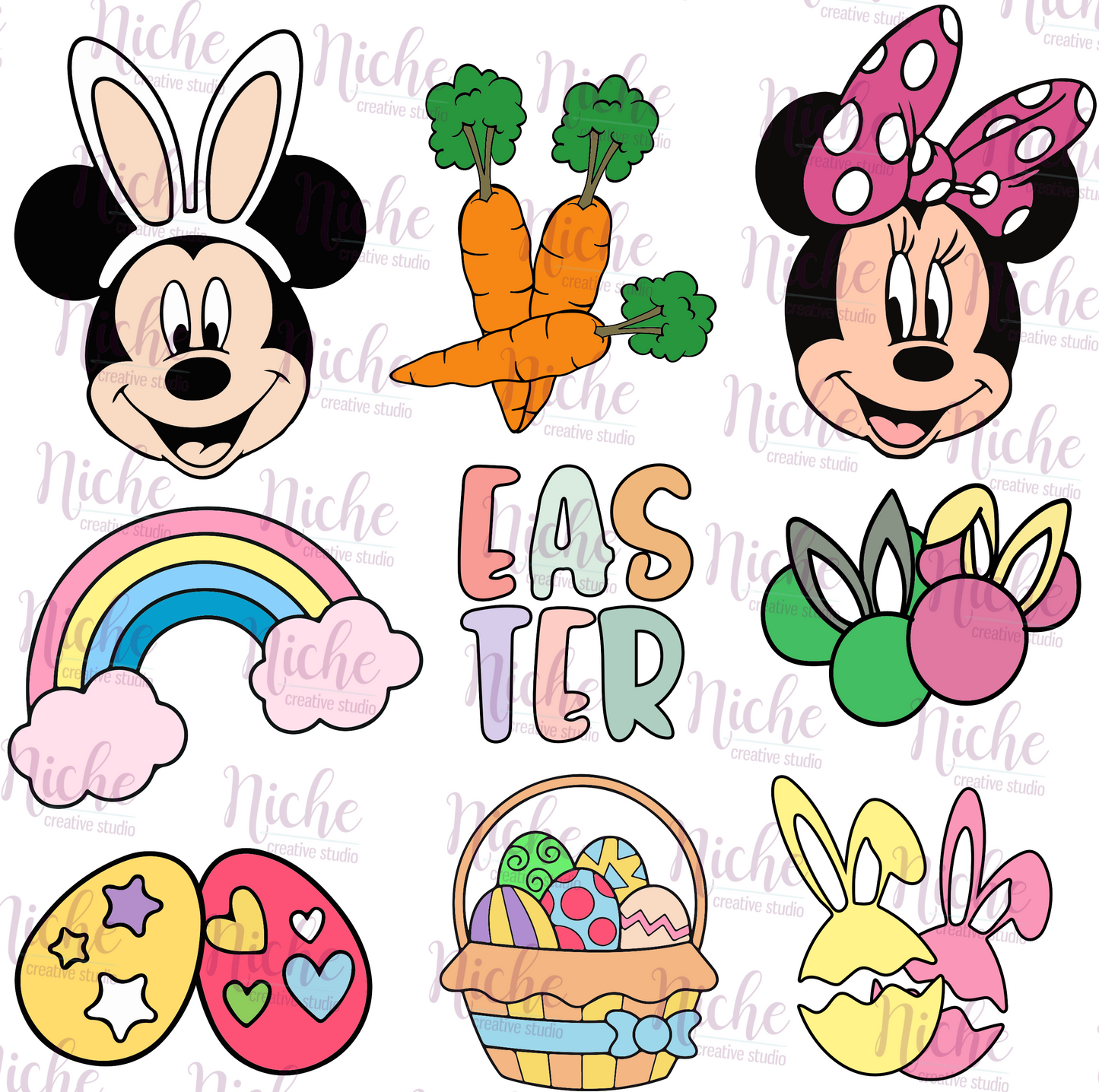 -EAS1598 Easter Collage Decal