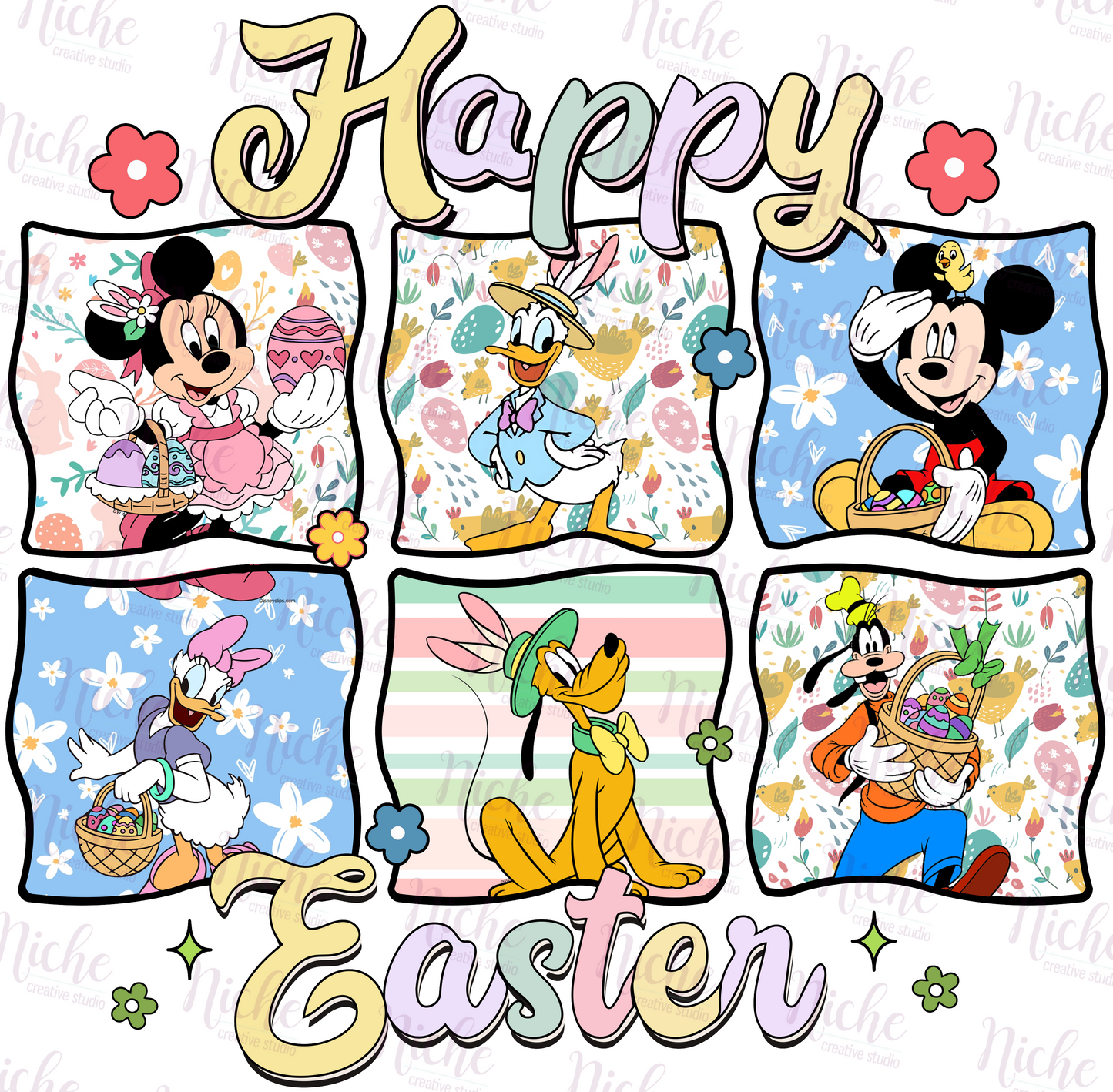 -EAS1599 Happy Easter Mouse Decal