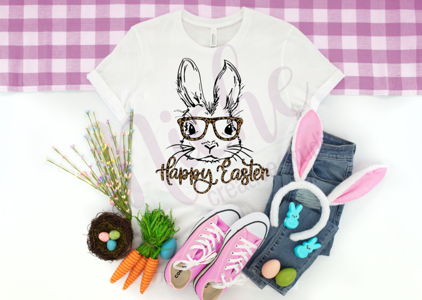 -EAS1678 Bunny Glasses Decal