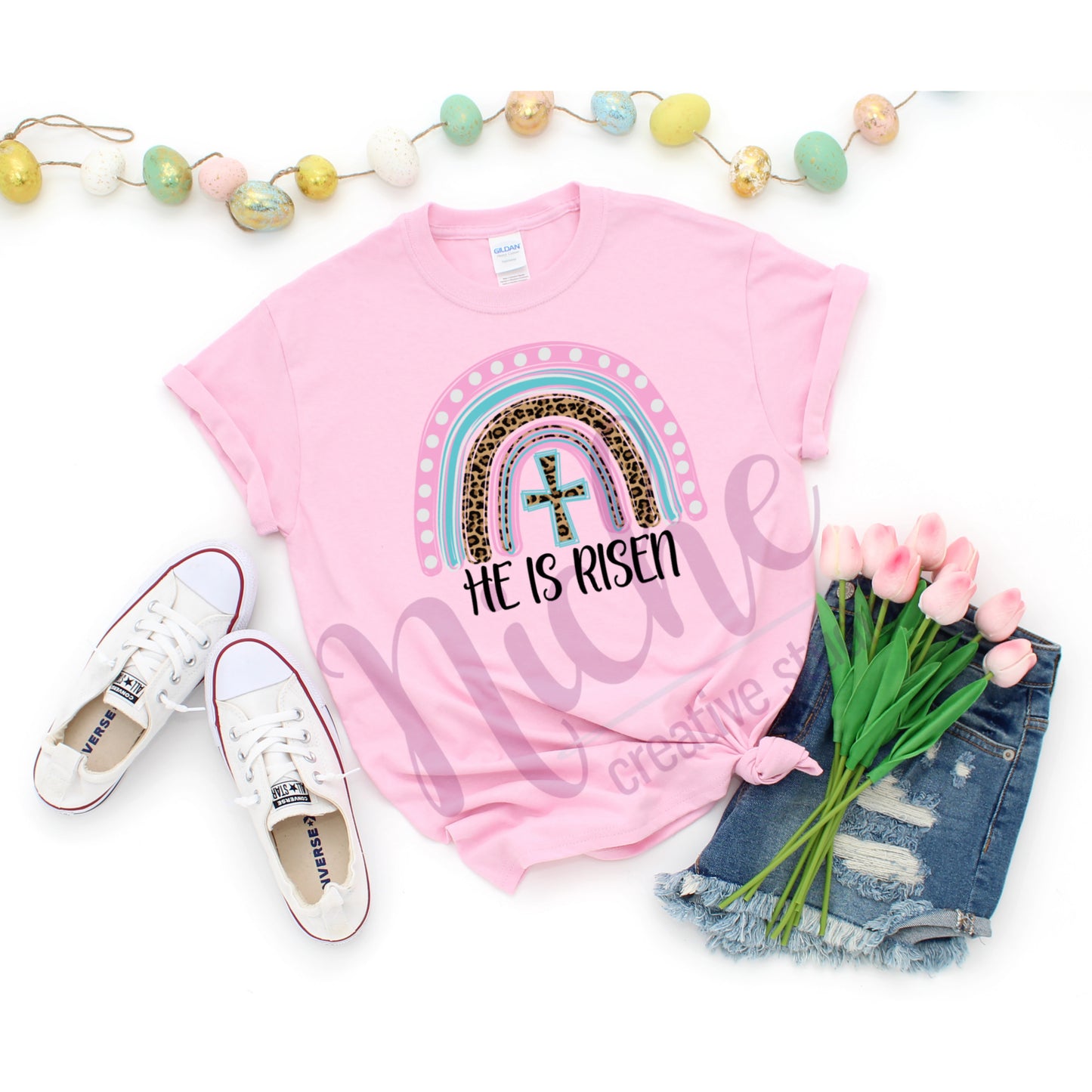 -EAS2522 He is Risen Rainbow Decal