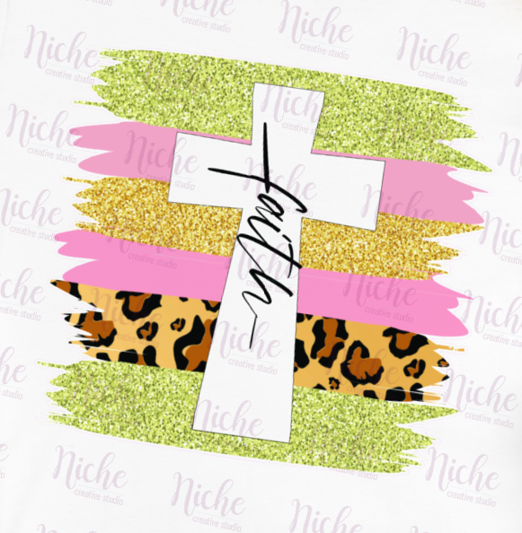 -EAS2527 Glitter Cross Faith Decal