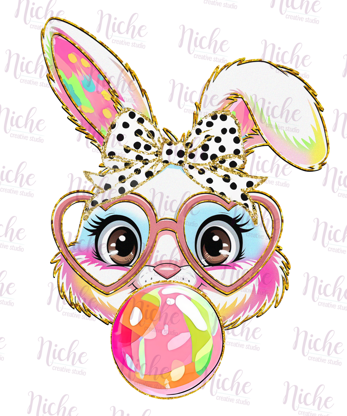 -EAS8096 Glitter Bunny Decal