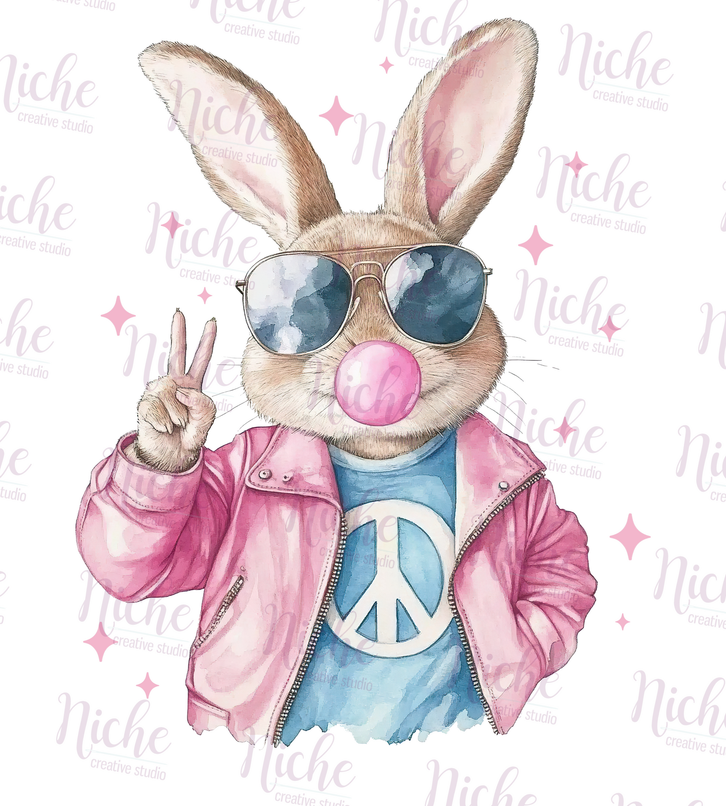 -EAS8097 Retro Easter Bunny Decal