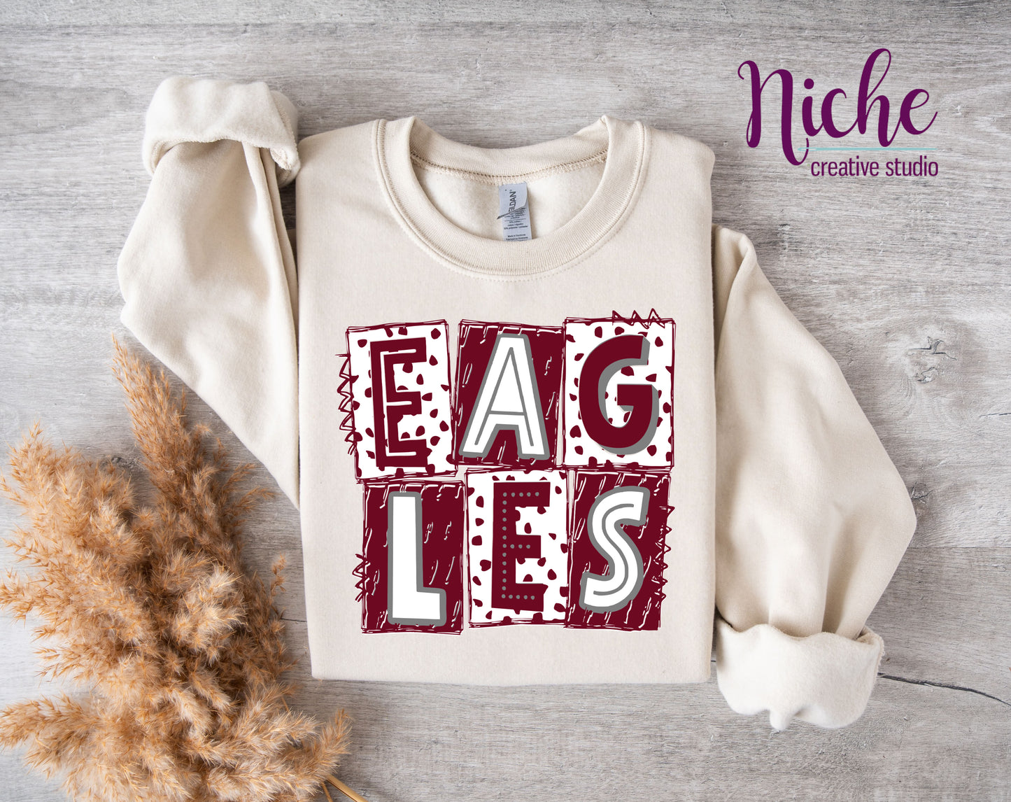 -EDS3010 Eagles Letter Cards Decal