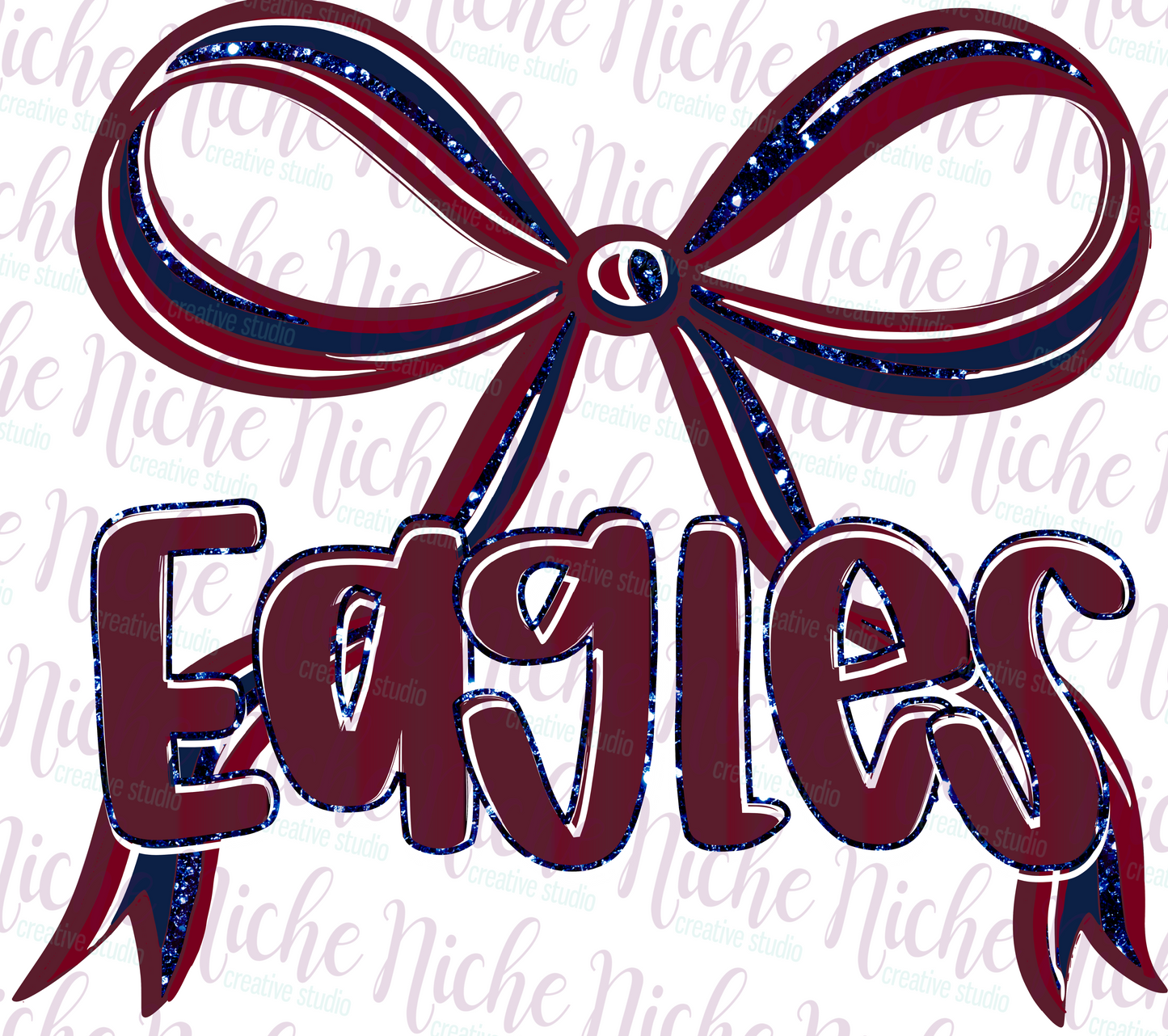 -EDS3392 Eagles Preppy Bow Decal