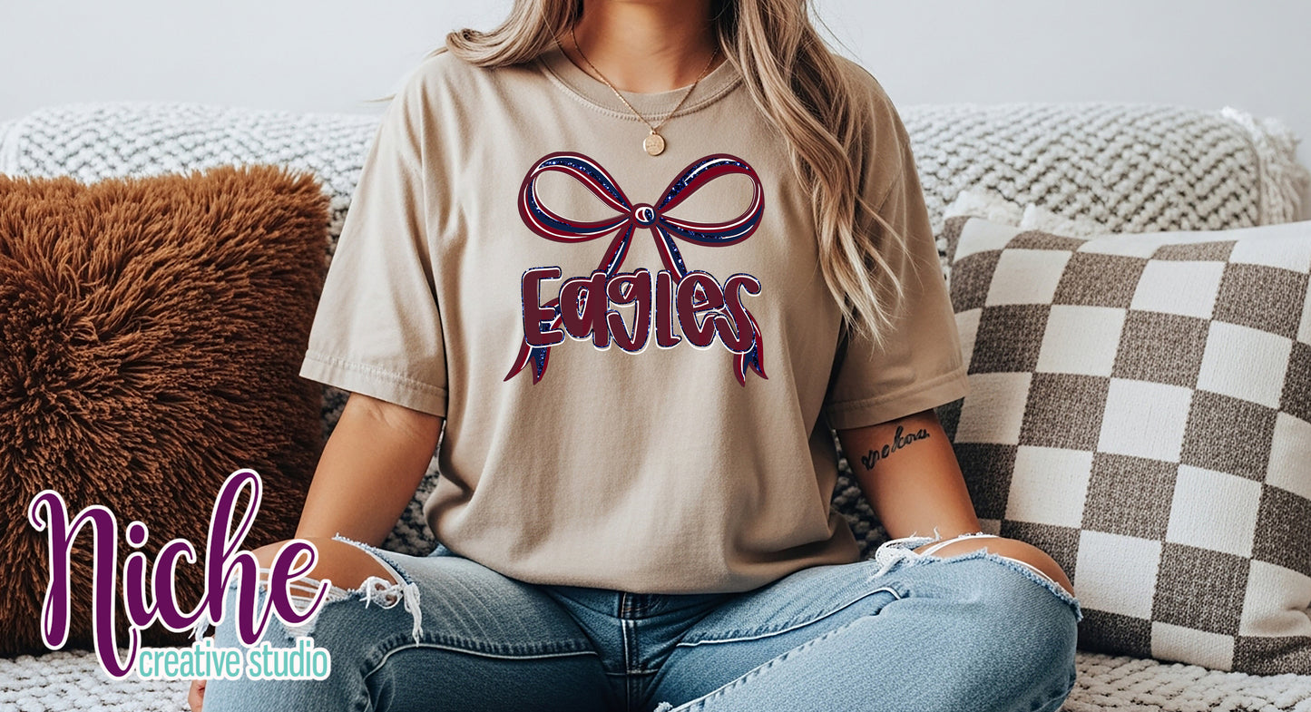 -EDS3392 Eagles Preppy Bow Decal