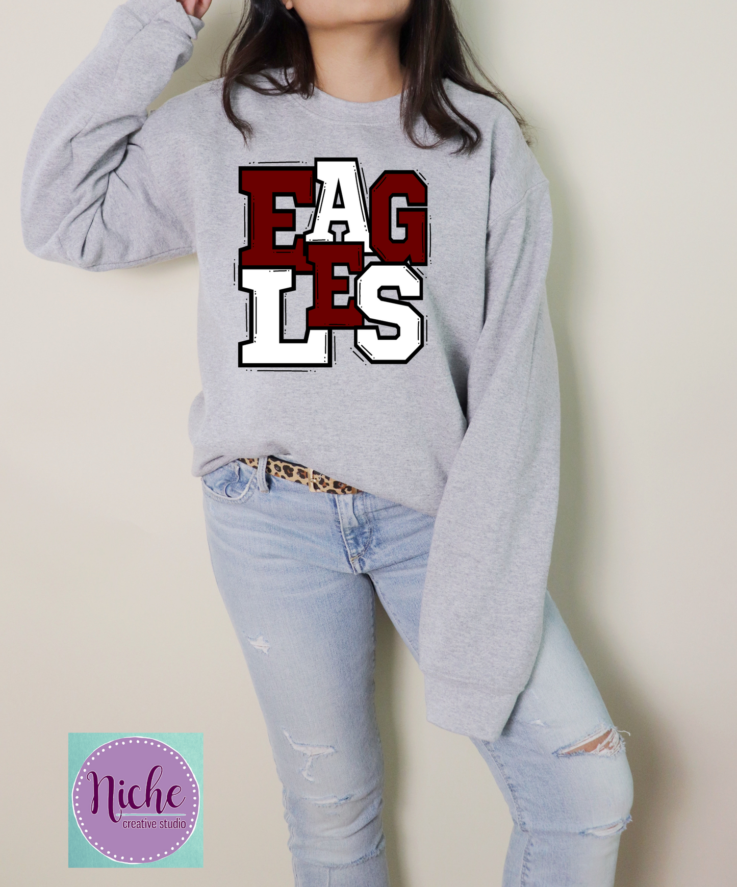 -EDS6011 Eagles Sports Letters Decal