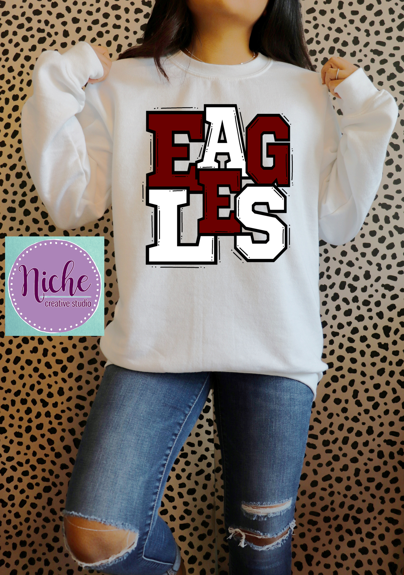 -EDS6011 Eagles Sports Letters Decal