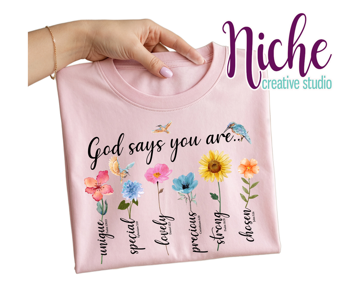 -FAI8168 God Says Flowers Decal