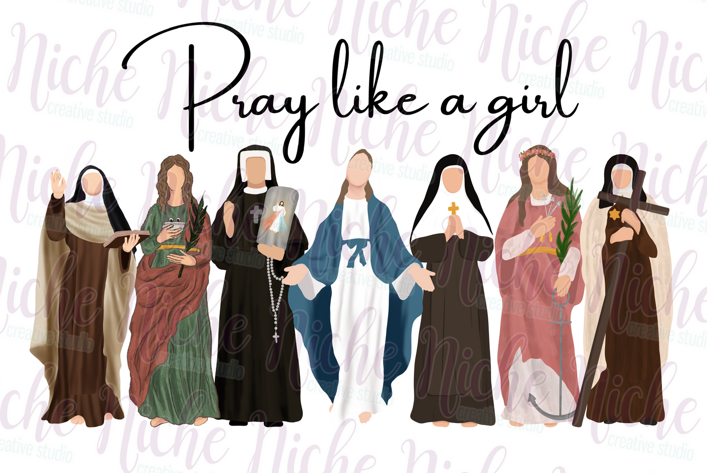 -FAI8431 Pray like a Girl Decal