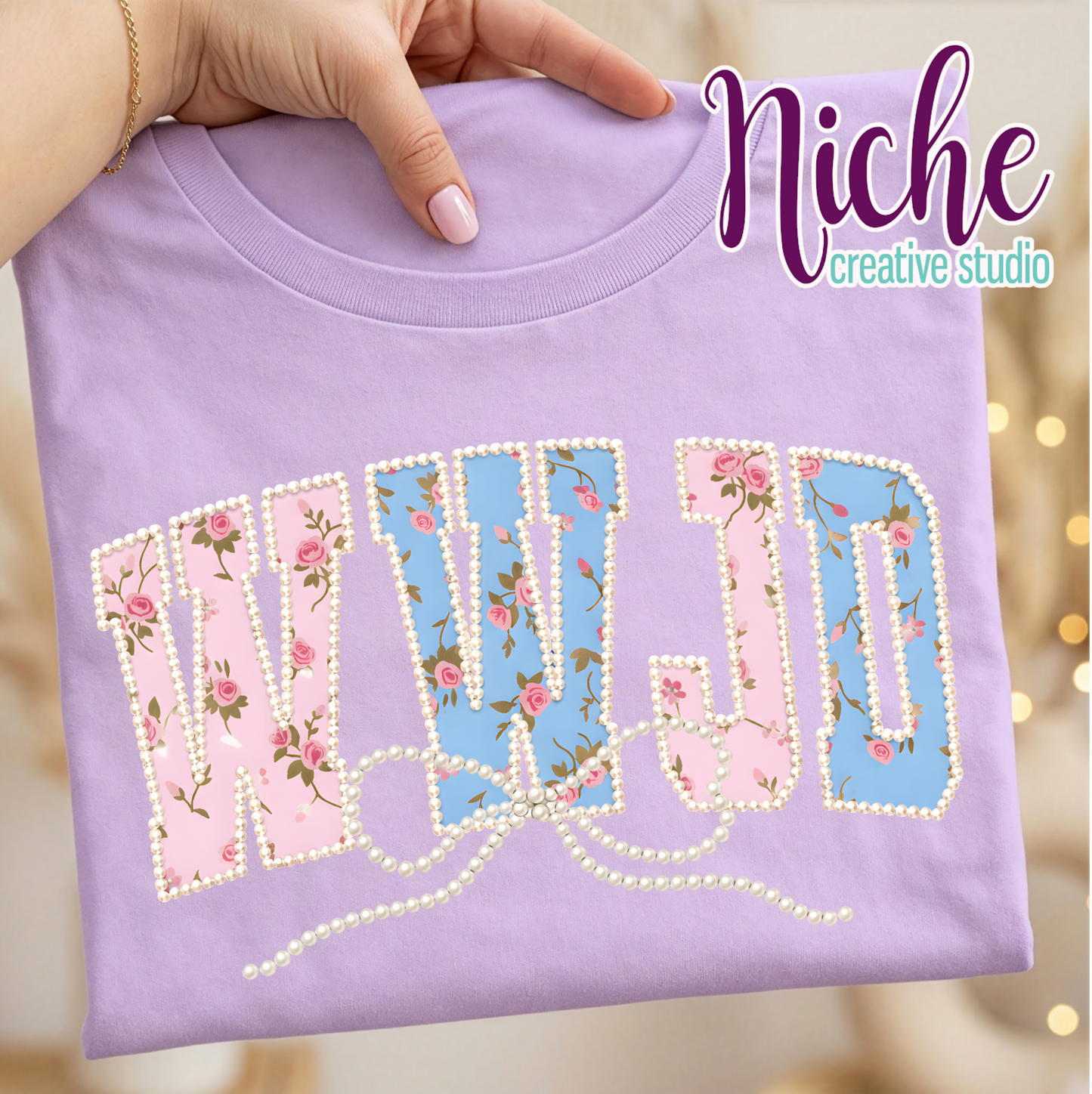 -FAI8573 WWJD Floral with Pearls Decal