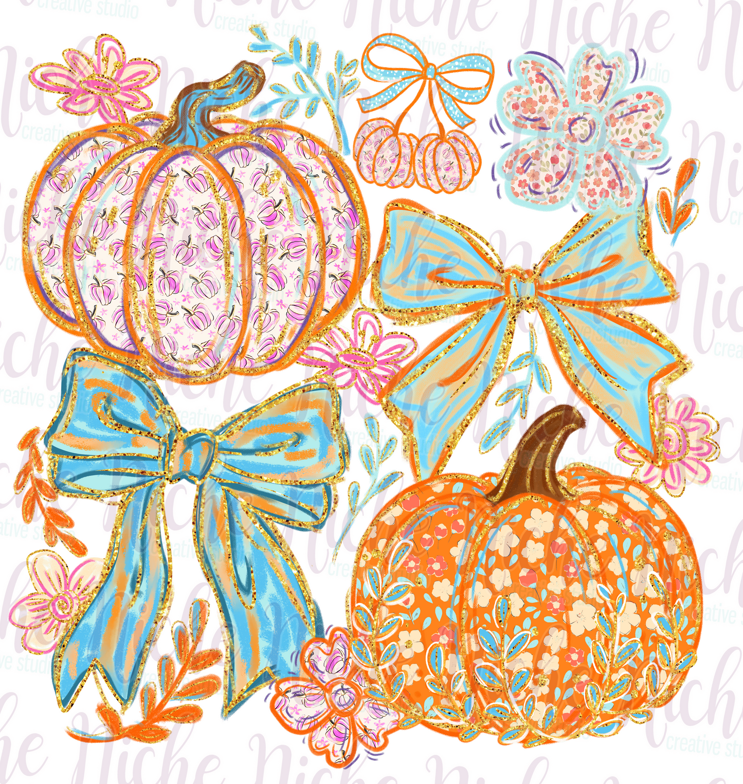 -FAL8441 Glitter Pumpkin Decal