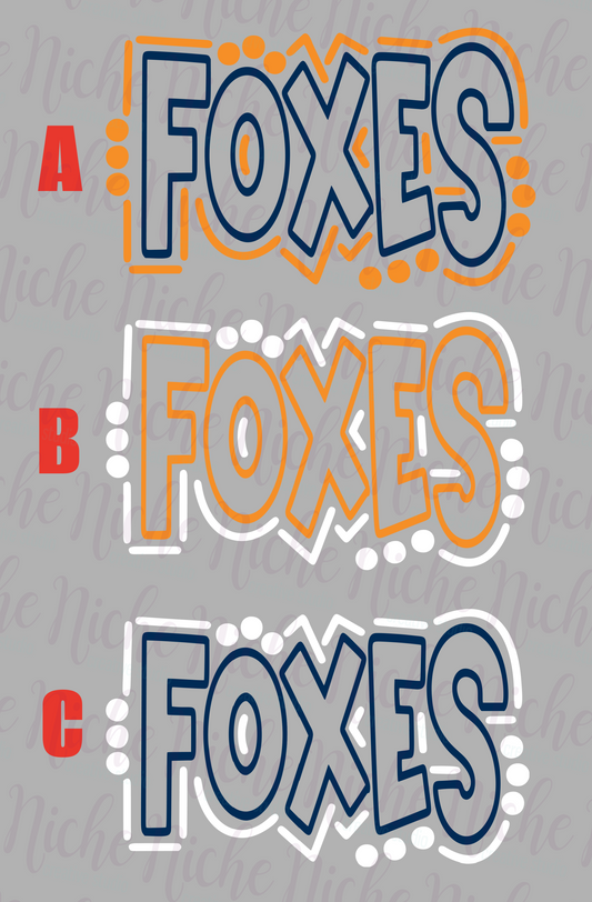 -FAR3371 Foxes Doodle Decal