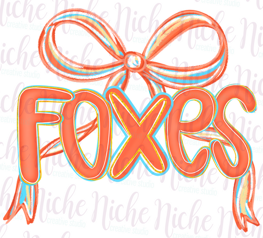 -FAR8290 Preppy Foxes Bow Decal