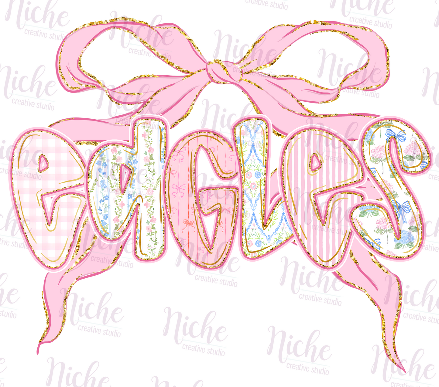-SCH8257 Eagles Preppy Bow Decal