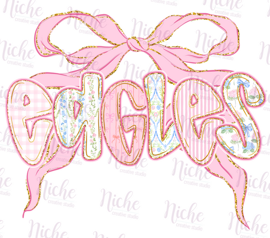 -SCH8257 Eagles Preppy Bow Decal
