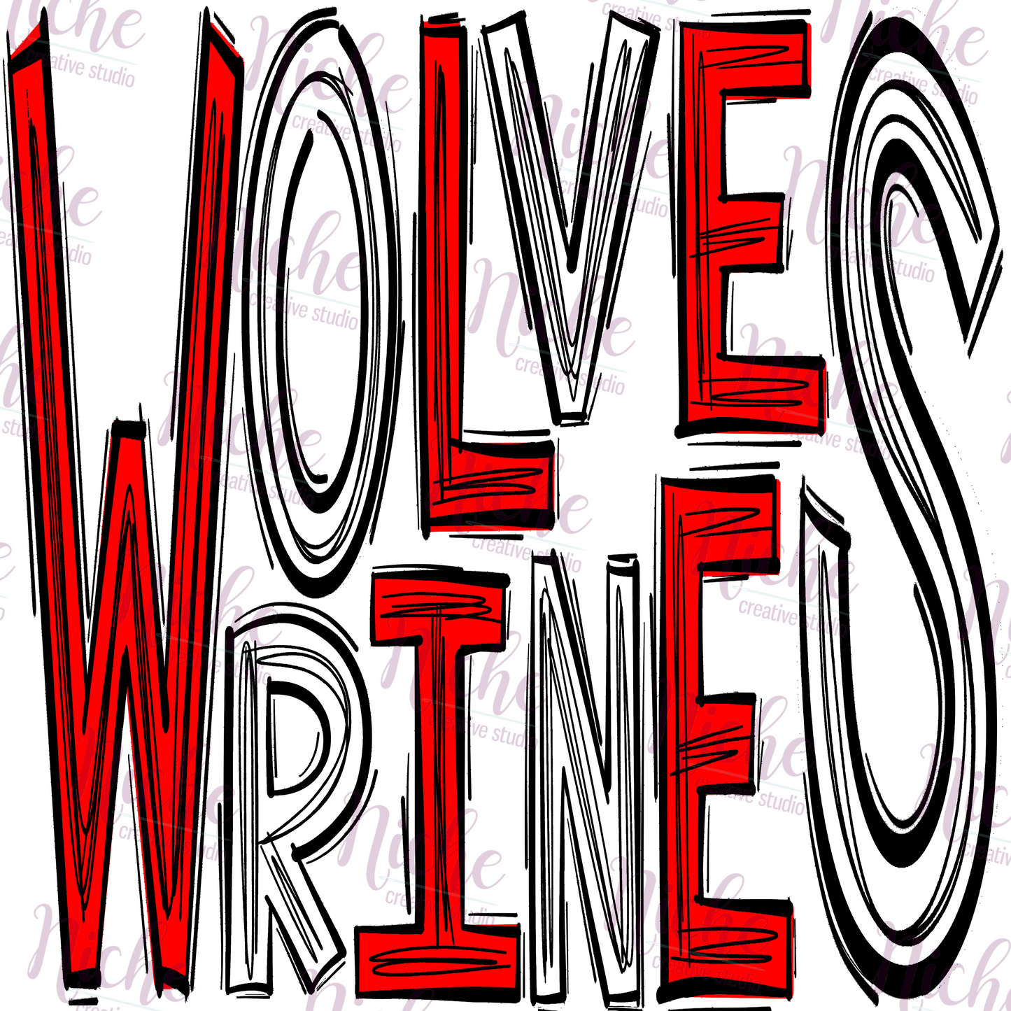 -FKW5107 Wolverines- Doodle Decal