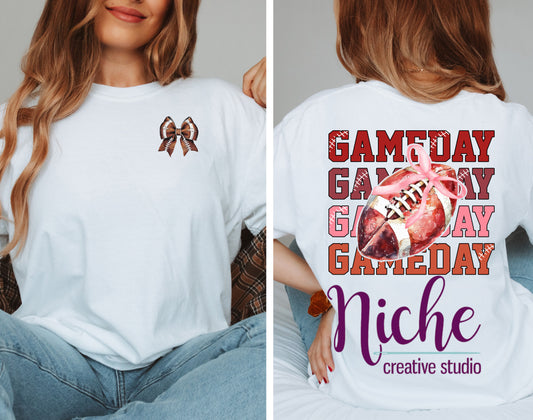 -FOO7003 **Combo** Game Day Repeat with Bow Pocket Decal