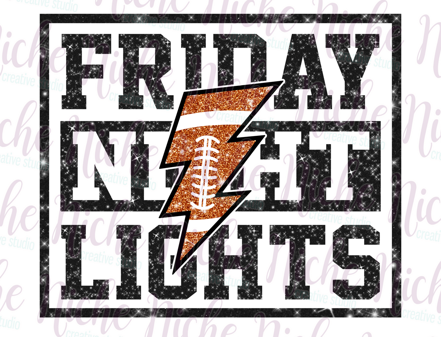 -FOO8302 Friday Night Lights Glitter Decal