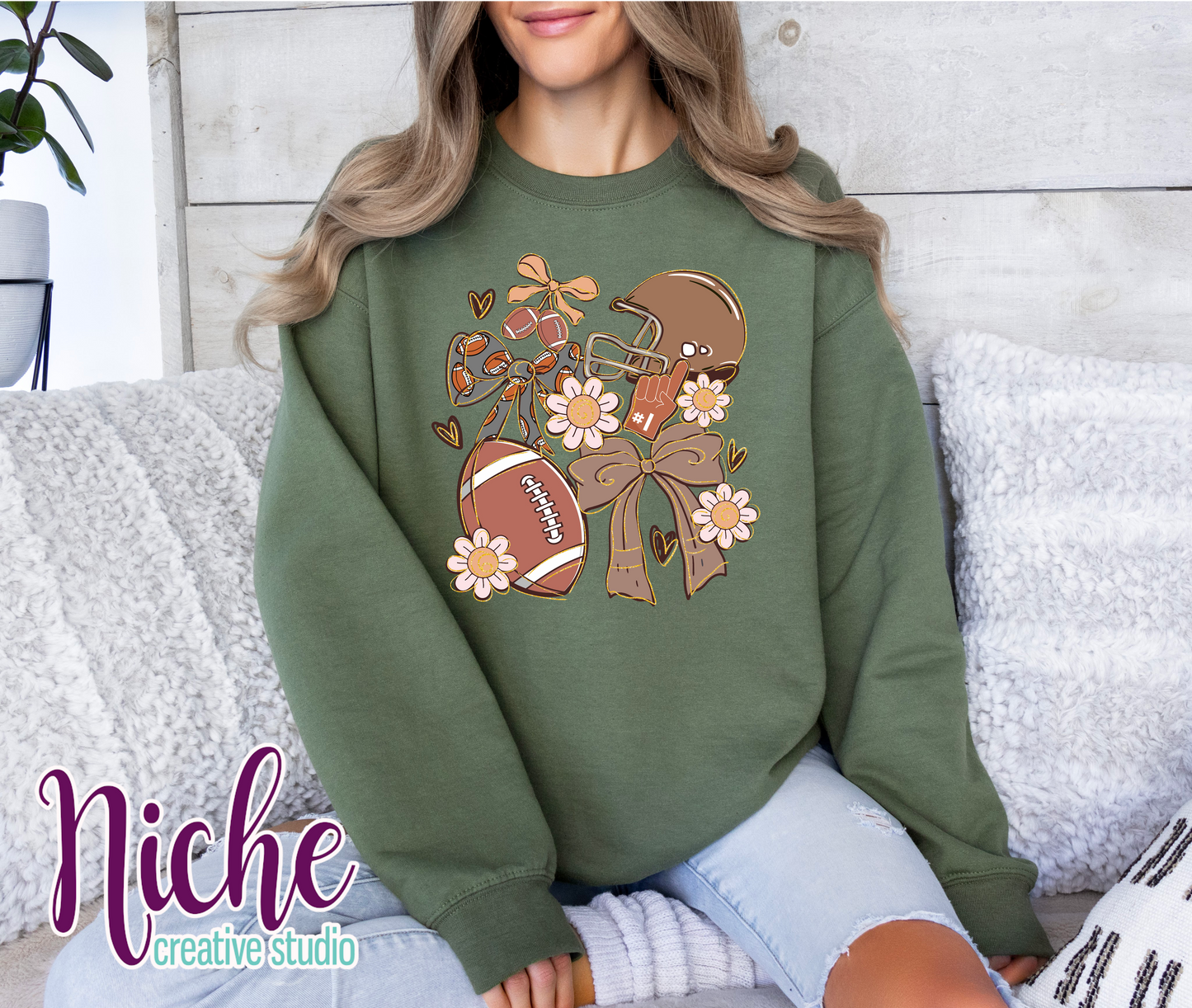 -FOO8310 Coquette Football Decal