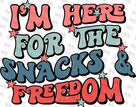 - FOU230 Here for the Snacks and Freedom Decal