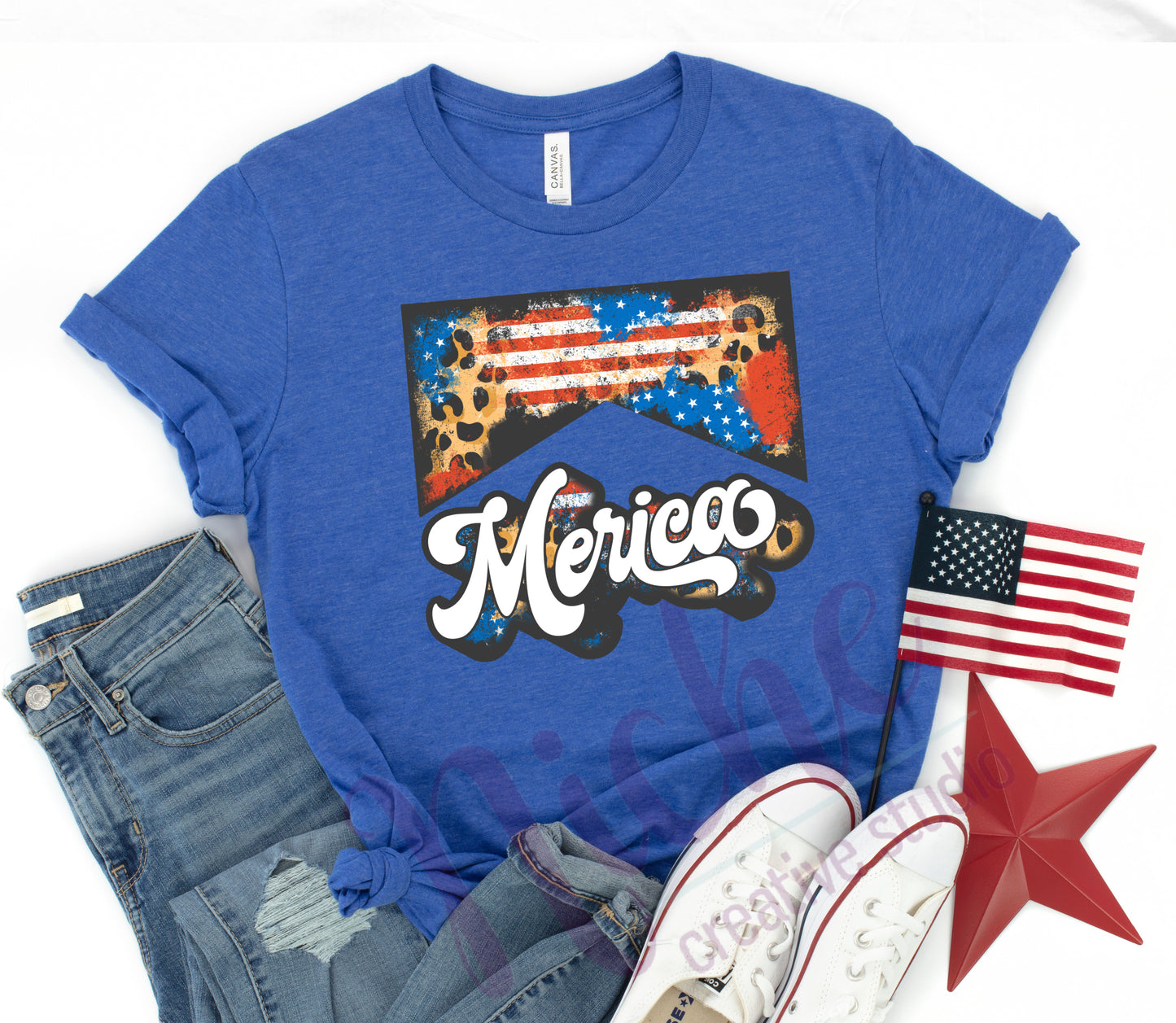 - FOU2571 Merica Grunge Leopard