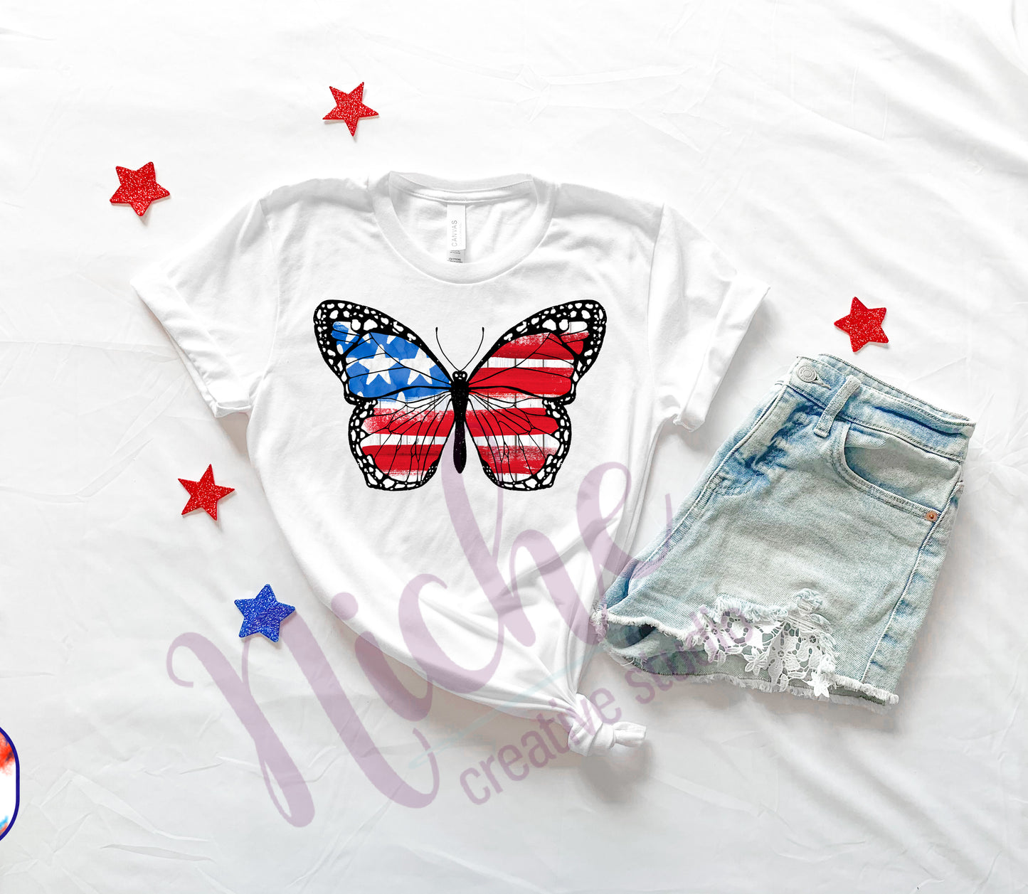 - FOU2577 Patriotic Flag Butterfly Decal