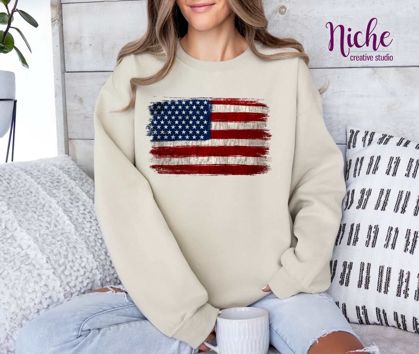 -FOU8081 American Flag Decal