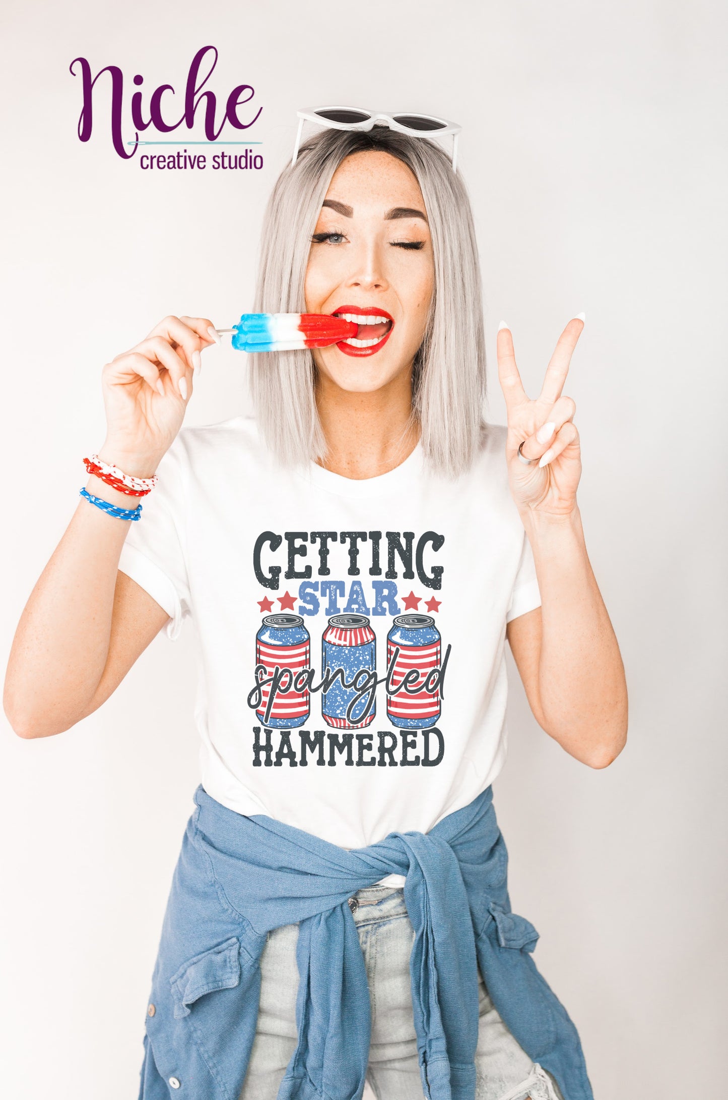 -FOU8223 Getting Star Spangled Hammered Decal