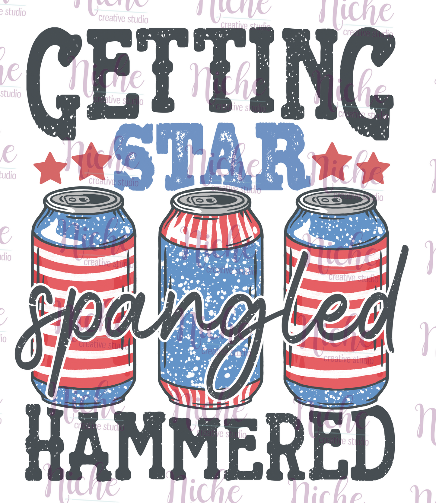 -FOU8223 Getting Star Spangled Hammered Decal