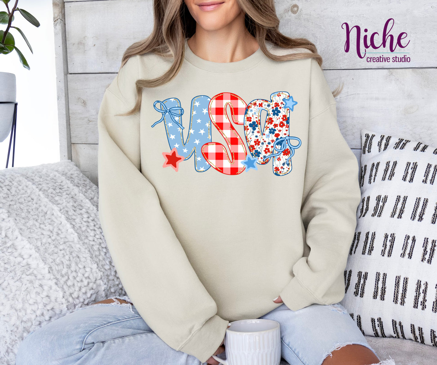 -FOU8225 Preppy USA Doodle Decal